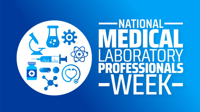 National Medical Laboratory Professionals Week background banner or poster design template. observed every year in March. Holiday concept. Use to any Template, card, poster, placard, template.