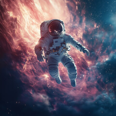 Wall Mural - Astronauta che attraversa la galassia