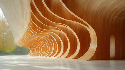 Wall Mural - wooden arch architecture design building