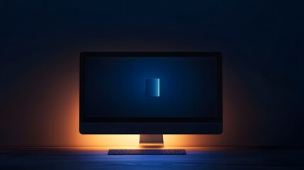 a sleek monitor illuminated in a dark environment, showcasing modern design and an inviting glow fro