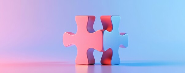 Wall Mural - Puzzle piece seamlessly fitting into its place, vibrant colors and intricate details highlight the concept of unity and problem-solving.