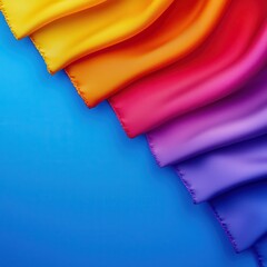 Wall Mural - colorful silk fabric waves in bright shades of yellow, pink, and purple