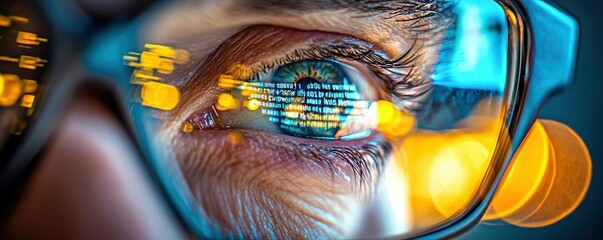 Reflection of Computer Code in Glasses