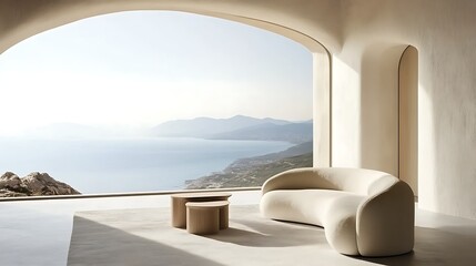 Wall Mural - Coastal View Modern Living Room Design