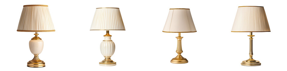 Elegant golden table lamps with classic ornate design and warm lighting for cozy inviting home interior decor and ambiance