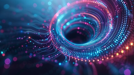 Wall Mural - abstract data vortex: a mesmerizing abstract artwork featuring a swirling vortex of vibrant blue and