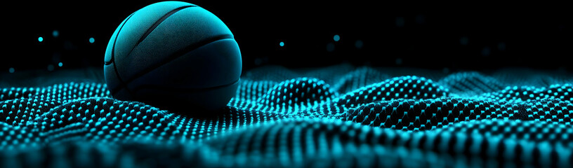 Wall Mural - Basketball on digital wave, night