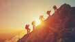 © Studicon - Four people are climbing a mountain