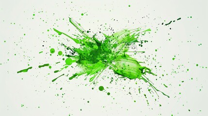 Poster - A vibrant green paint splatter against a white background.