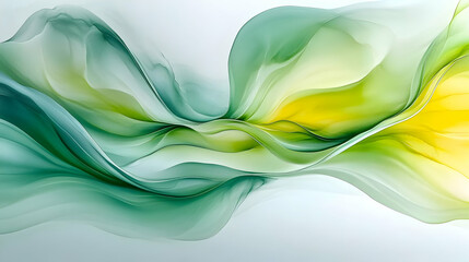 Poster - Abstract green yellow swirls, design background