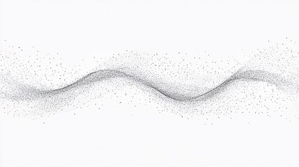 Wall Mural - Elegant grayscale particles flow softly across a white background. AI Generated