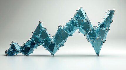 Wall Mural - Financial Growth: Abstract 3D Glass Graph
