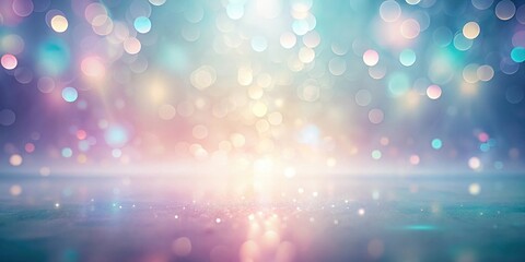 Wall Mural - dreamlike pastel lightscape shimmering bokeh, soft glow, and a subtle glitter surface create a magic