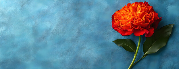 Wall Mural - Orange rose blue textured background