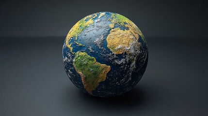 earth globe, realistic, 3d render, planet, showing continents and weather. possible use educational 