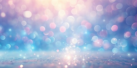 Wall Mural - ethereal pastel bokeh background with sparkling glitter for festive designs
