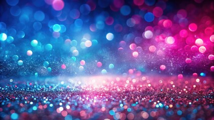 Wall Mural - abstract sparkling glitter background with blue and pink bokeh lights