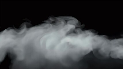 Wall Mural - VFX element showcasing thick ground fog moving forward black background captured ultra HD ProRes visual effects cinematic projects