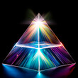 © ClaudioArnese - Piramide in cristallo attraversata dalla luce su sfondo nero