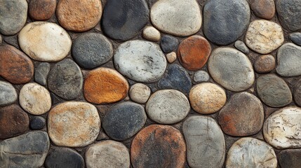 Wall Mural - Close up view reveals a textured stone wall pattern