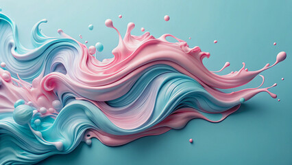 Wall Mural - abstract swirls of pastel pink and blue colors