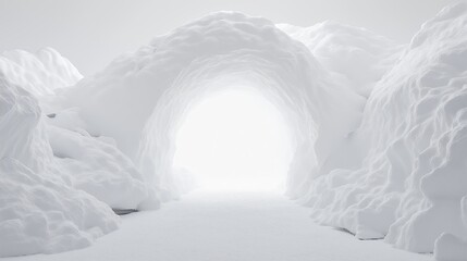 Wall Mural - A doorway leading into an infinite white abyss.