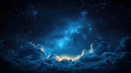 Wall Mural - night sky with clouds and moon background