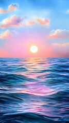 Wall Mural - Peaceful Ocean Sunset, Serene Seascape - Pastel colors