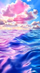 Wall Mural - Surreal Ocean Sunset: Pink Cloudscape - Surrealism