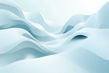 Fototapete - Soft waves of white and light blue create a serene landscape in a minimalistic design. Generative AI