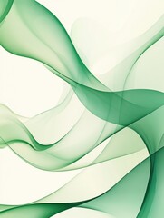 Poster - Flowing green abstract design showcasing soft curves and gradients in a serene composition. Generative AI