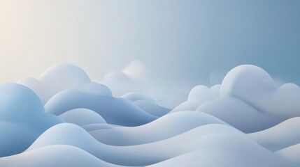 Poster - Soft clouds gently rolling in a serene sky during a calm afternoon. Generative AI