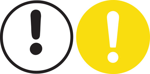 Wall Mural - isolated  warning exclamation sign icon Vector, warning exclamation  Silhouette,warning   icon 