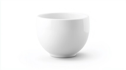 Wall Mural - Photorealistic image of a white ceramic egg cup with a classic design, isolated on a white background
