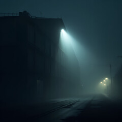 Wall Mural - foggy night in the city