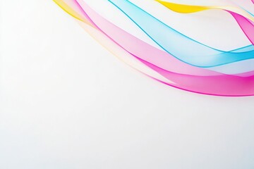 Poster - Colorful ribbons flow across a smooth surface creating a vibrant abstract design. Generative AI