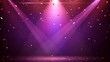 © mamo studios - Pink spotlight stage background. Disco party projector light concert or show scene. Magic beam glow for nightclub or award winner with confetti glitter. Congratulation performance bg for celebrity