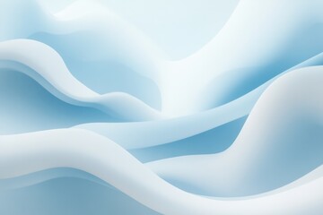Aufkleber - Soft waves of light blue and white create a serene abstract design in a calm atmosphere of tranquility and ease. Generative AI
