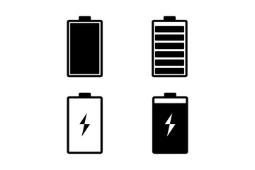 battery icon set. battery charging, charging level. mobile battery sign and symbol vector icon set