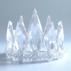 Wall Mural - Set of isolated ice crystals on a white background with a transparent and frozen appearance