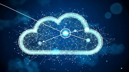 Digital cloud network with connected nodes and data flow