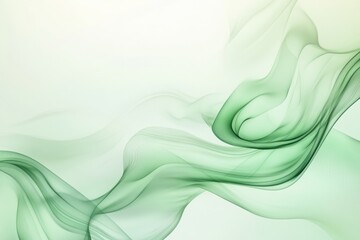 Leinwandbilder - Soft green flowing fabric creating an elegant and tranquil atmosphere in a serene abstract design. Generative AI