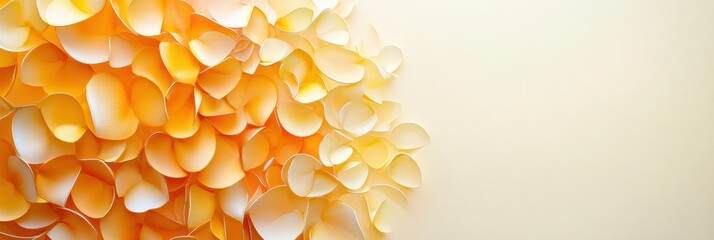 Leinwandbilder - Bright yellow and white petal arrangement on a light background creating a soft, calming atmosphere in the setting. Generative AI