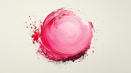 Wall Mural - Circular brushstroke design in shades of pink and red