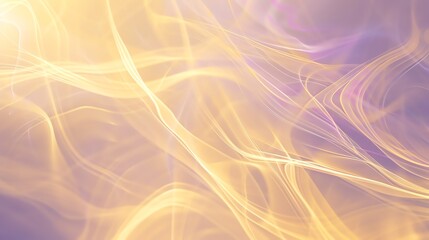 Canvas Print - abstract image of glowing golden light streaks on a soft pink and purple background.