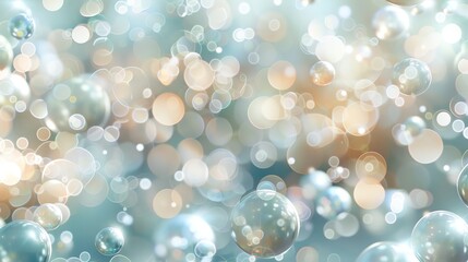 Canvas Print - abstract background of shimmering, floating bubbles.