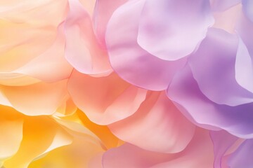 Aufkleber - Colorful soft petals blend together in shades of lavender, peach, and yellow for a soothing backdrop. Generative AI