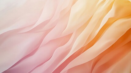 Leinwandbilder - Soft waves of pastel fabric creating a soothing visual texture in gentle shades of pink and orange. Generative AI