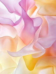 Leinwandbilder - Colorful abstract fabric drapery showcases soft pastel hues and elegant flowing textures in a bright, artistic arrangement. Generative AI