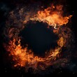 © MHC_Design - creative border frame of fire explosion , smoke and fire clouds background with copy space